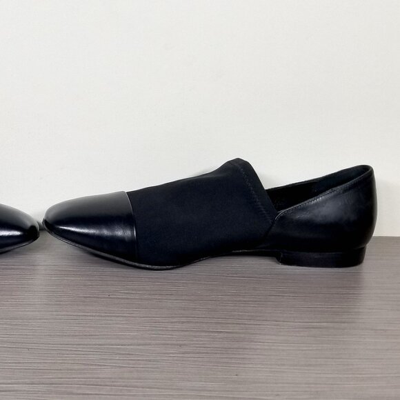 Via Spiga Tate Loafer, Black Leather & Elastic, Womens Size 7.5 US / 37.5 - Picture 8 of 12